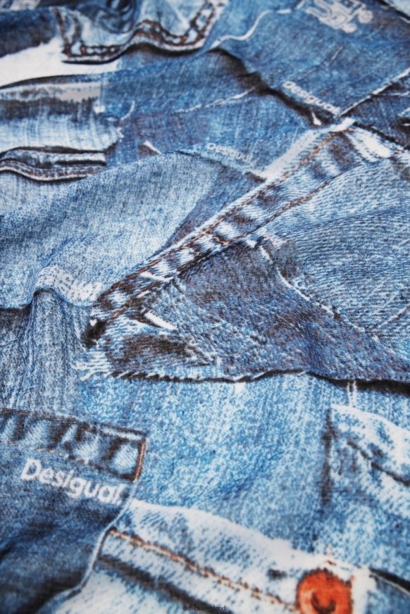Desigual Women Denim patchwork rectangular foulard Accessory PFVZ0B230