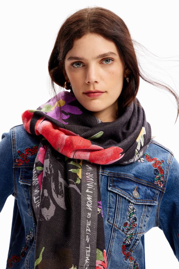 Desigual Women Floral patchwork rectangular foulard Accessory PFVZ0B1444