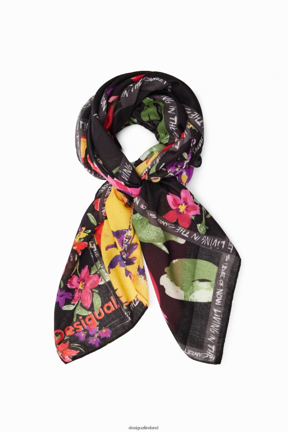 Desigual Women Floral patchwork rectangular foulard Accessory PFVZ0B1444