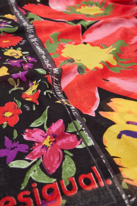 Desigual Women Floral patchwork rectangular foulard Accessory PFVZ0B1444