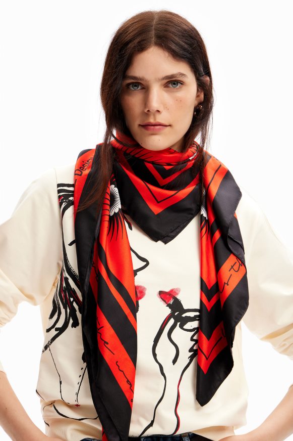 Desigual Women Geometric square scarf Accessory PFVZ0B1443