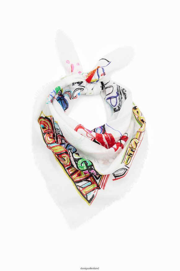 Desigual Women Illustration square scarf Accessory PFVZ0B547