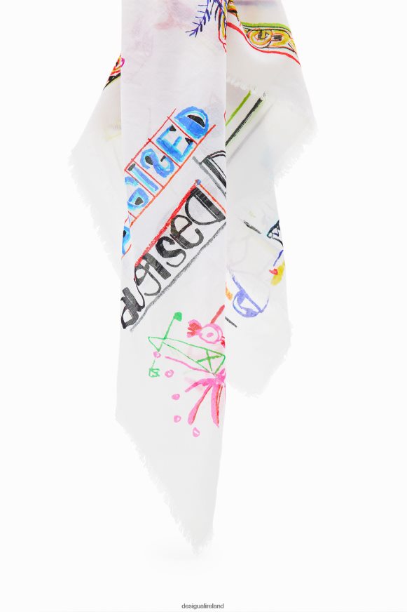 Desigual Women Illustration square scarf Accessory PFVZ0B547