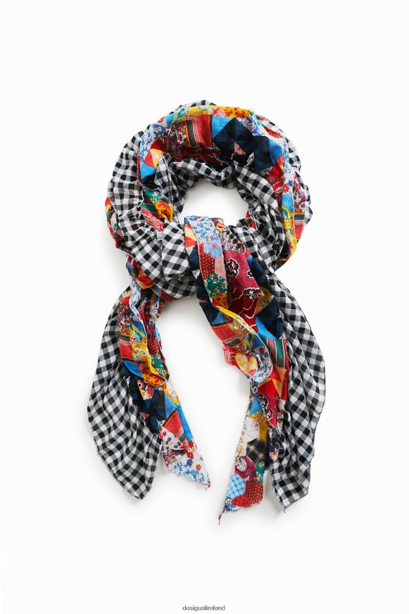 Desigual Women Johnson Hartig patchwork ruffle pareo Accessory PFVZ0B1410