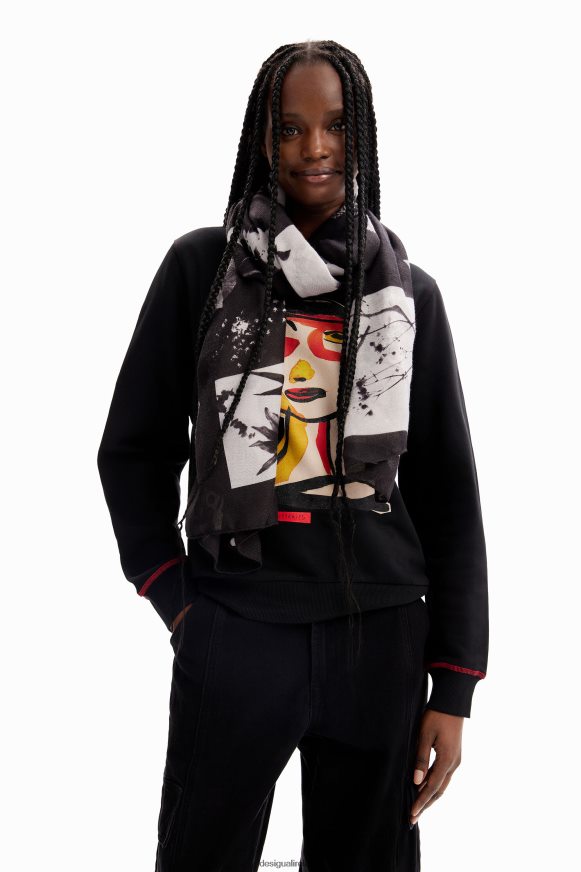 Desigual Women Photographic rectangular foulard Accessory PFVZ0B1428