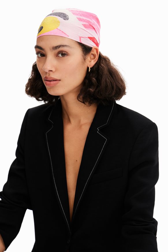 Desigual Women Pink Panther square scarf Accessory PFVZ0B494