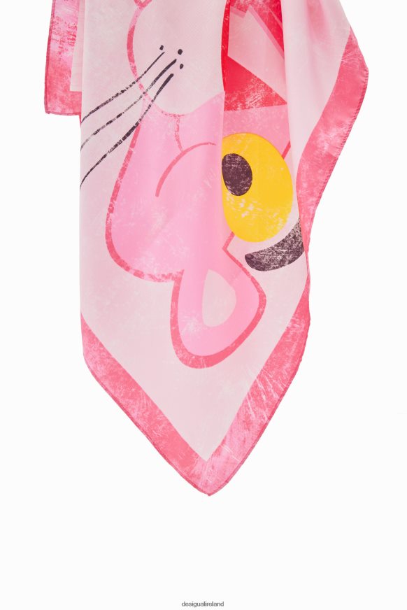 Desigual Women Pink Panther square scarf Accessory PFVZ0B494