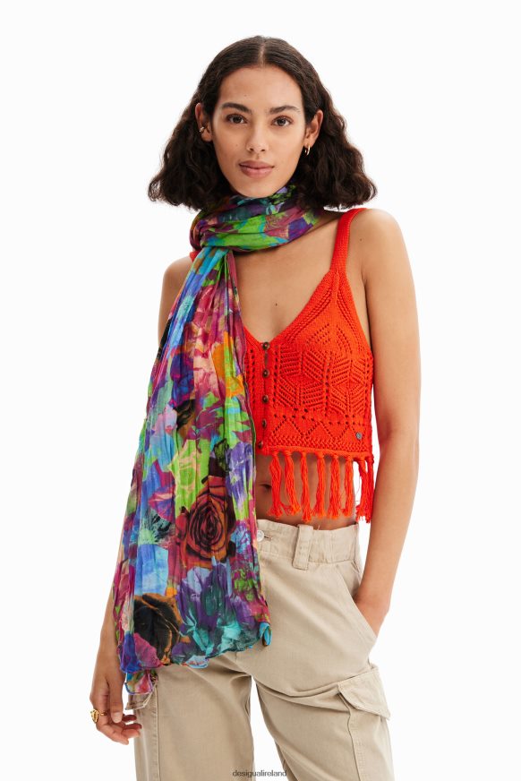 Desigual Women Rectangular crinkled floral foulard Accessory PFVZ0B562