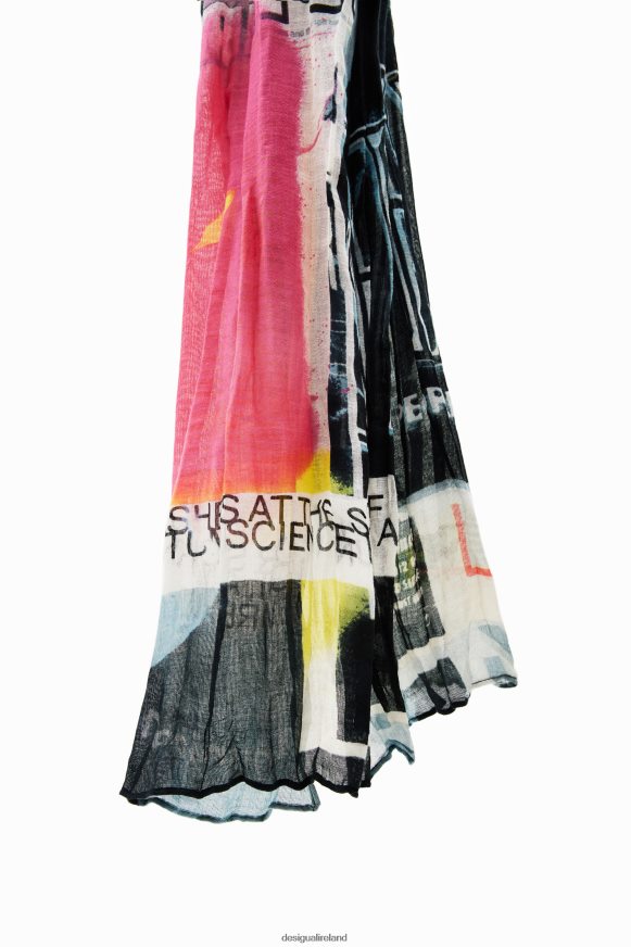 Desigual Women Rectangular crinkled newspaper foulard Accessory PFVZ0B338