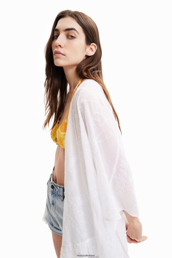 Desigual Women Short embroidered kaftan Accessory PFVZ0B452