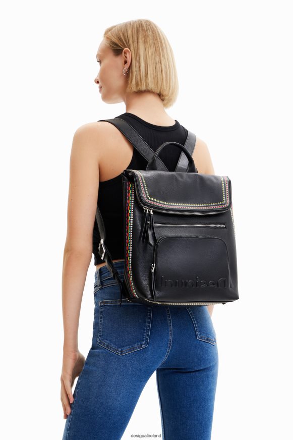 Desigual Women Midsize embroidered-flap backpack Accessory PFVZ0B1183