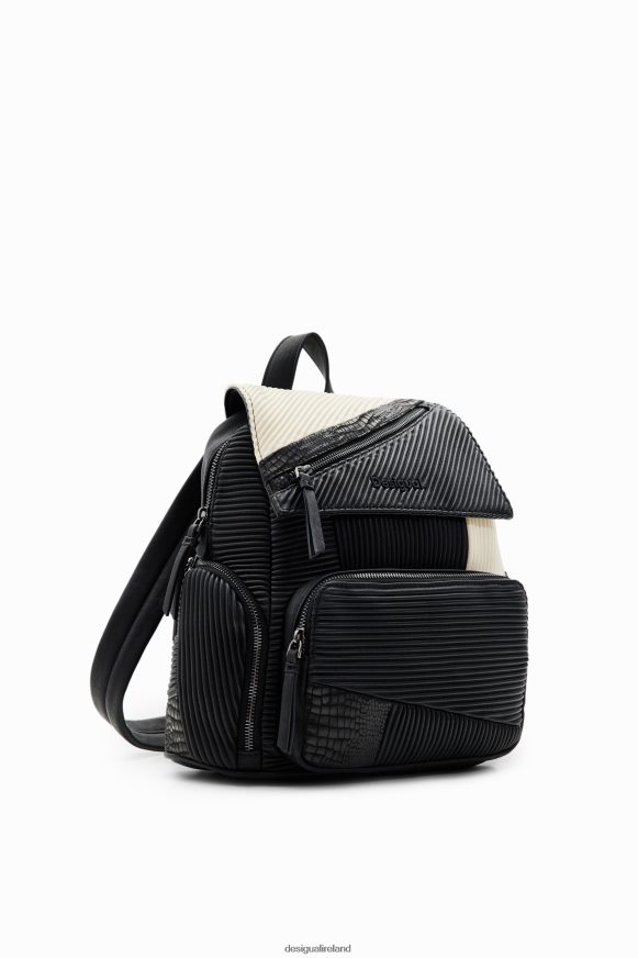 Desigual Women Midsize textured patchwork backpack Accessory PFVZ0B1249