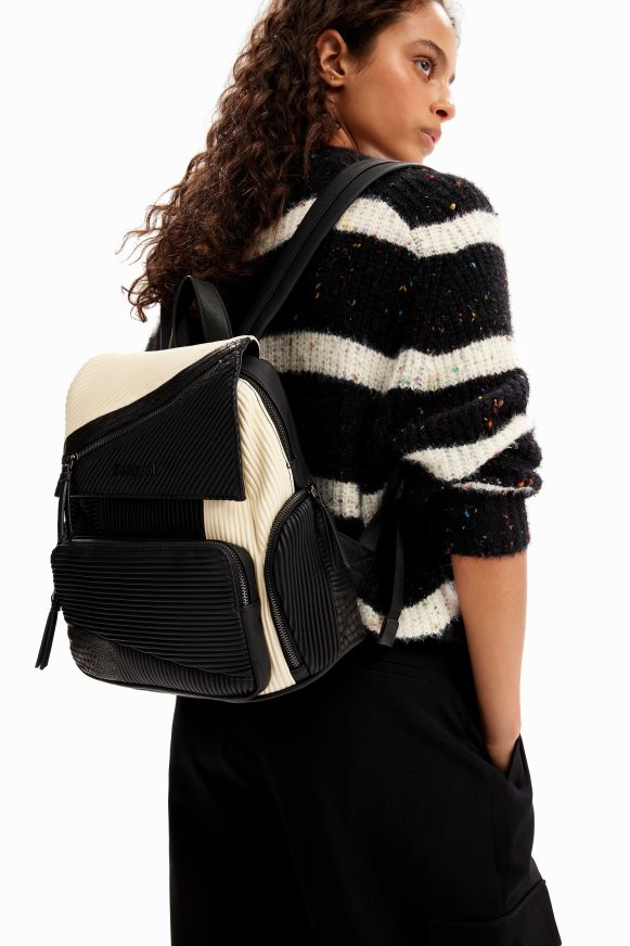 Desigual Women Midsize textured patchwork backpack Accessory PFVZ0B1249