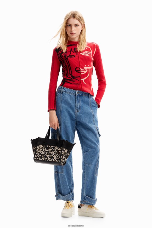 Desigual Women Midsize canvas text bag Accessory PFVZ0B1217