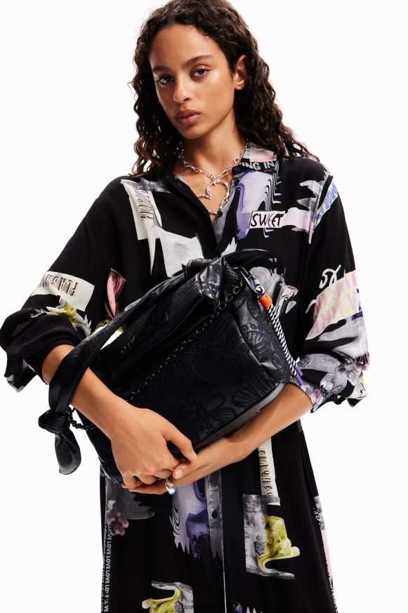 Desigual Women Midsize floral embroidery bag Accessory PFVZ0B1259