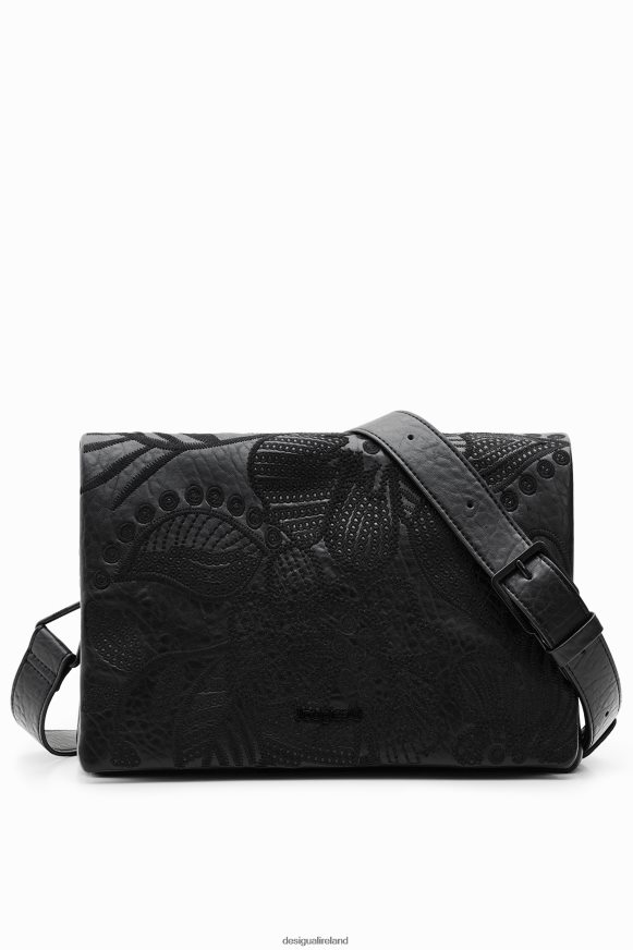 Desigual Women Midsize crossbody bag with embroidered flowers Accessory PFVZ0B1296
