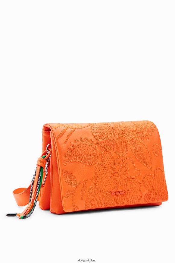 Desigual Women Midsize crossbody bag with embroidered flowers Accessory PFVZ0B1331