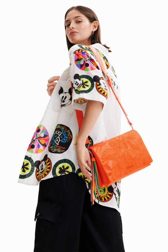 Desigual Women Midsize crossbody bag with embroidered flowers Accessory PFVZ0B1331