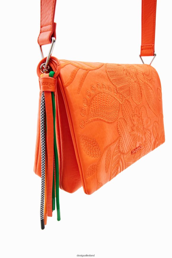 Desigual Women Midsize crossbody bag with embroidered flowers Accessory PFVZ0B1331