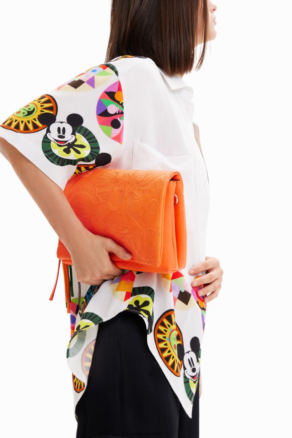 Desigual Women Midsize crossbody bag with embroidered flowers Accessory PFVZ0B1331