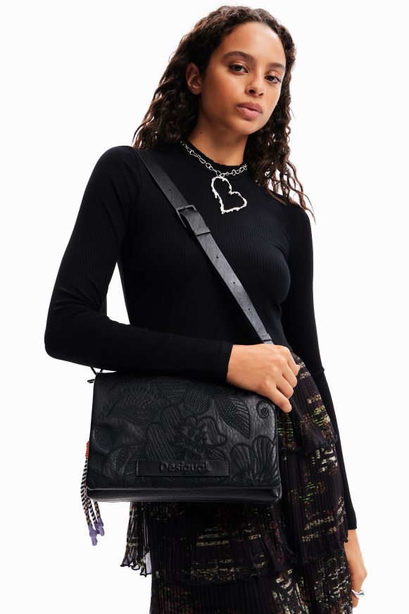 Desigual Women Midsize floral embroidery crossbody bag Accessory PFVZ0B1304