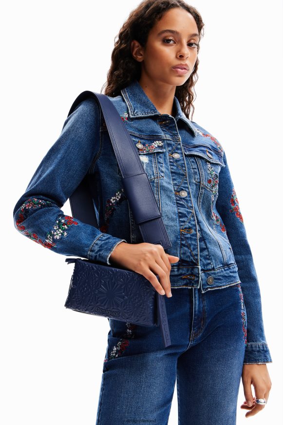Desigual Women Small geometric embossed crossbody bag Accessory PFVZ0B1283