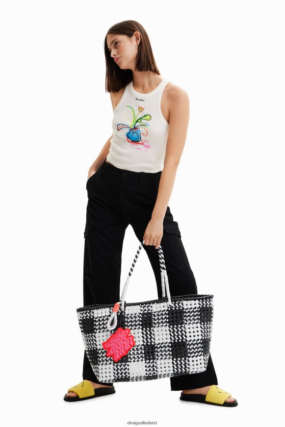 Desigual Women XL woven tote bag Accessory PFVZ0B807