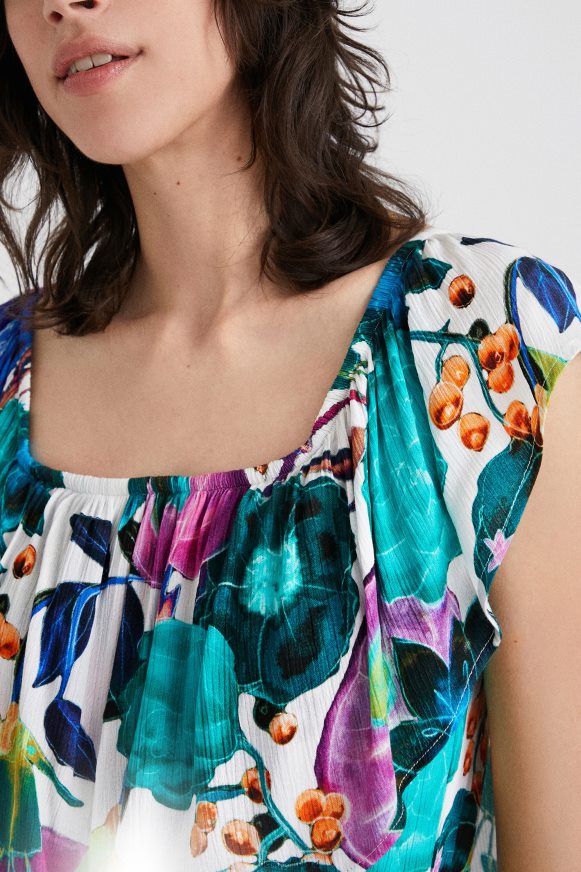 Desigual Women Boat neck floral bodysuit Clothing PFVZ0B882