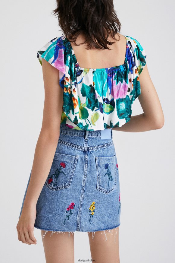Desigual Women Boat neck floral bodysuit Clothing PFVZ0B882