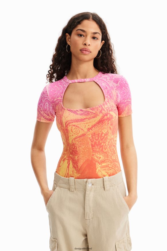 Desigual Women M. Christian Lacroix ribbed cut-out bodysuit Clothing PFVZ0B717