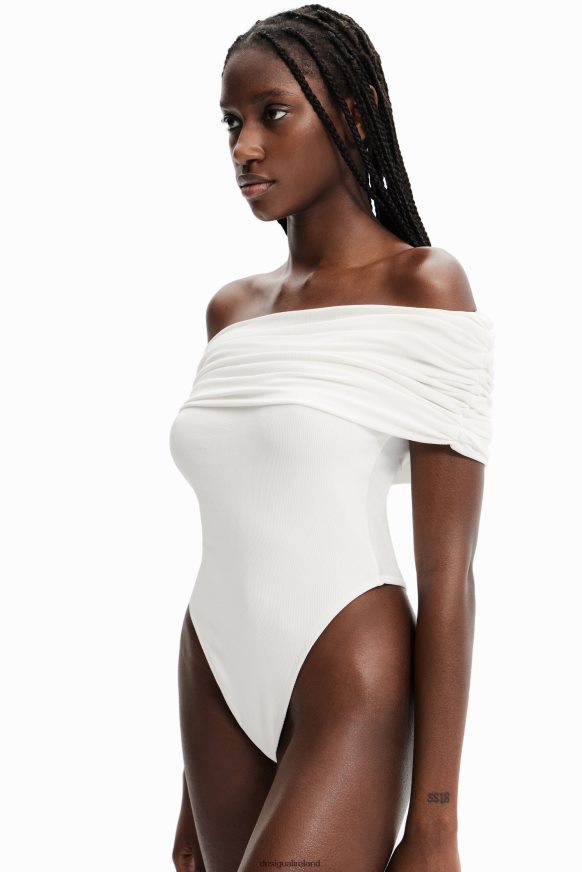 Desigual Women Nathy Peluso draped neckline bodysuit Clothing PFVZ0B465