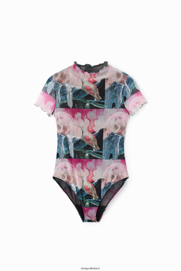 Desigual Women Short-sleeve fantasy tulle bodysuit Clothing PFVZ0B352