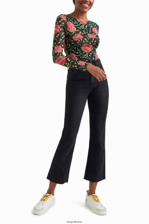 Desigual Women Slim floral bodysuit Clothing PFVZ0B1088