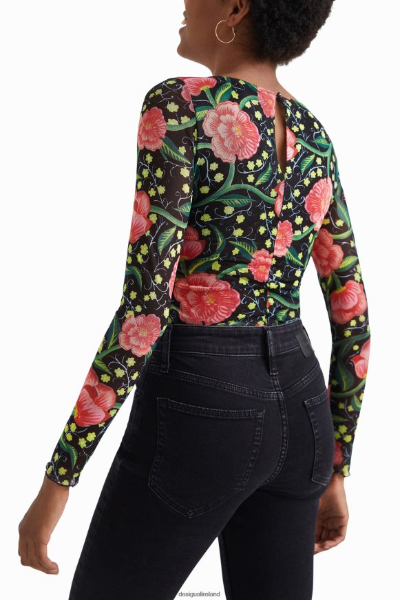 Desigual Women Slim floral bodysuit Clothing PFVZ0B1088
