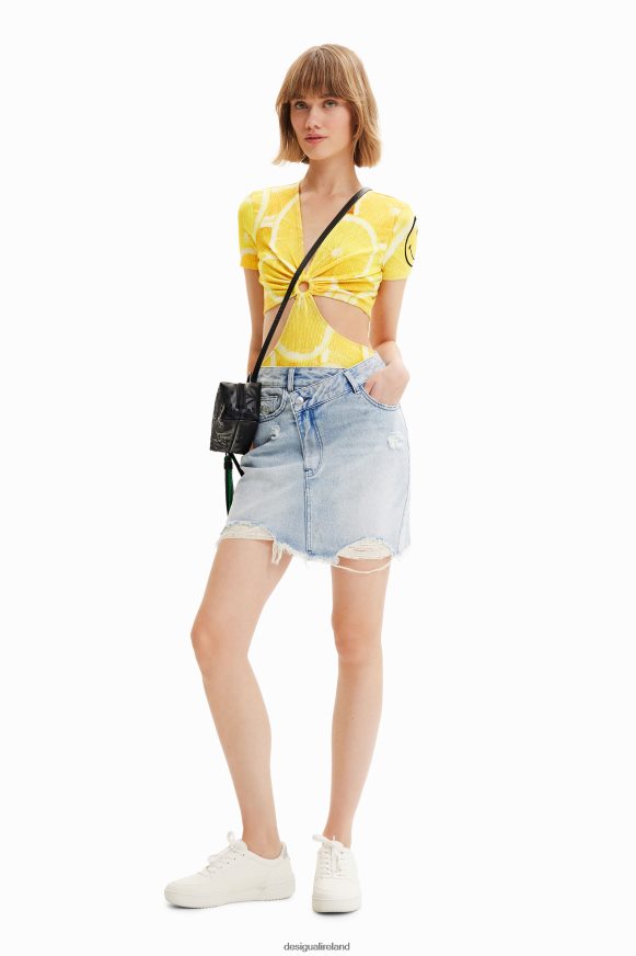 Desigual Women Smiley cut-out bodysuit Clothing PFVZ0B678
