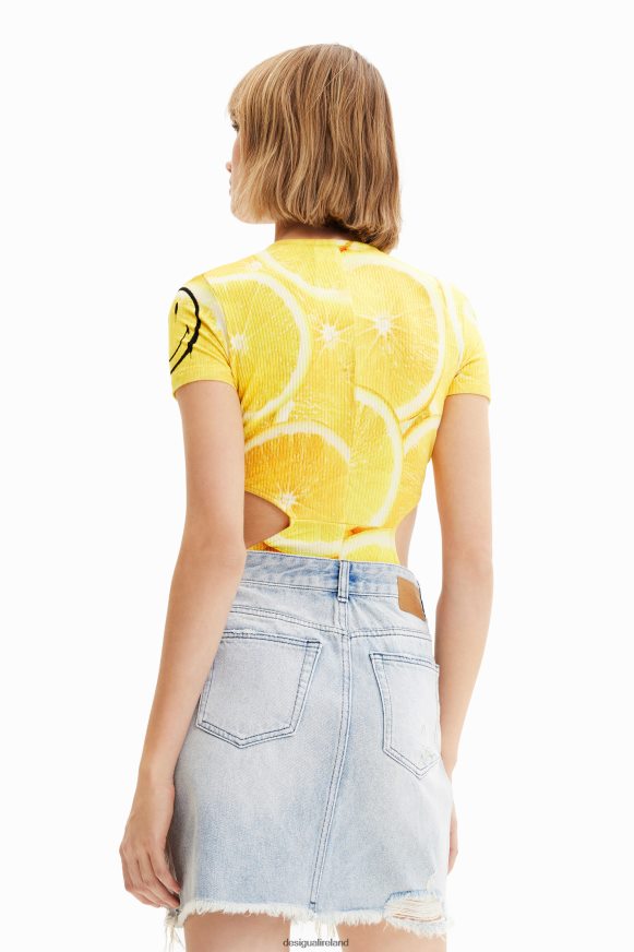 Desigual Women Smiley cut-out bodysuit Clothing PFVZ0B678