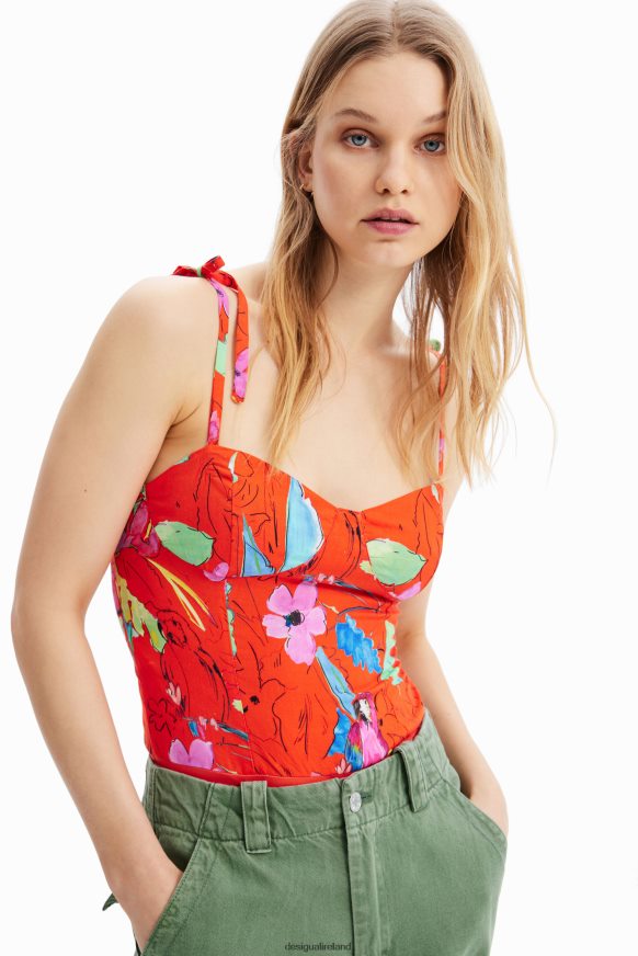 Desigual Women Tropical strappy corset bodysuit Clothing PFVZ0B514