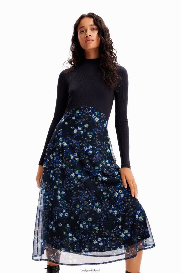 Desigual Women Combination floral midi dress Clothing PFVZ0B271