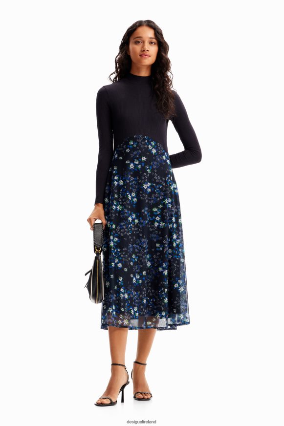 Desigual Women Combination floral midi dress Clothing PFVZ0B271