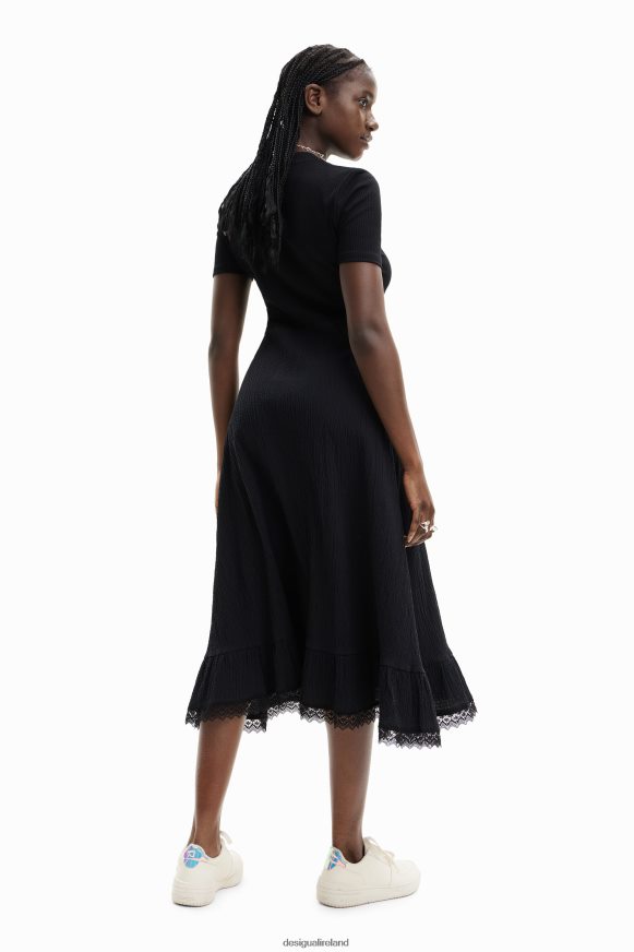 Desigual Women Combination textured midi dress Clothing PFVZ0B309