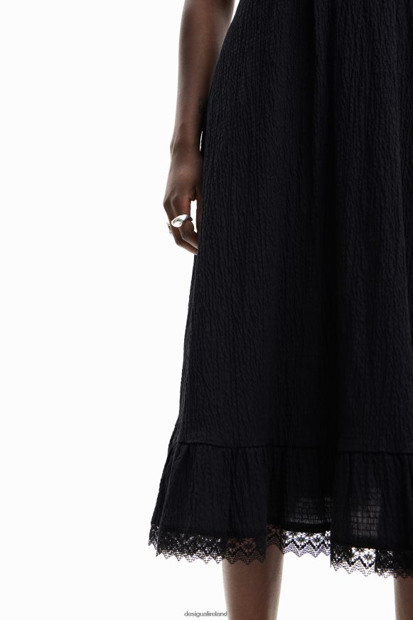Desigual Women Combination textured midi dress Clothing PFVZ0B309