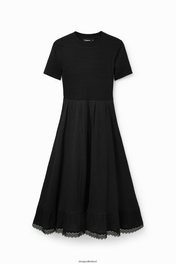 Desigual Women Combination textured midi dress Clothing PFVZ0B309