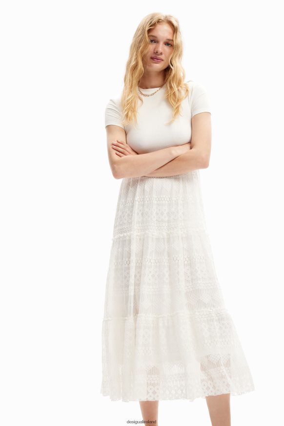 Desigual Women Combination tulle midi dress Clothing PFVZ0B244