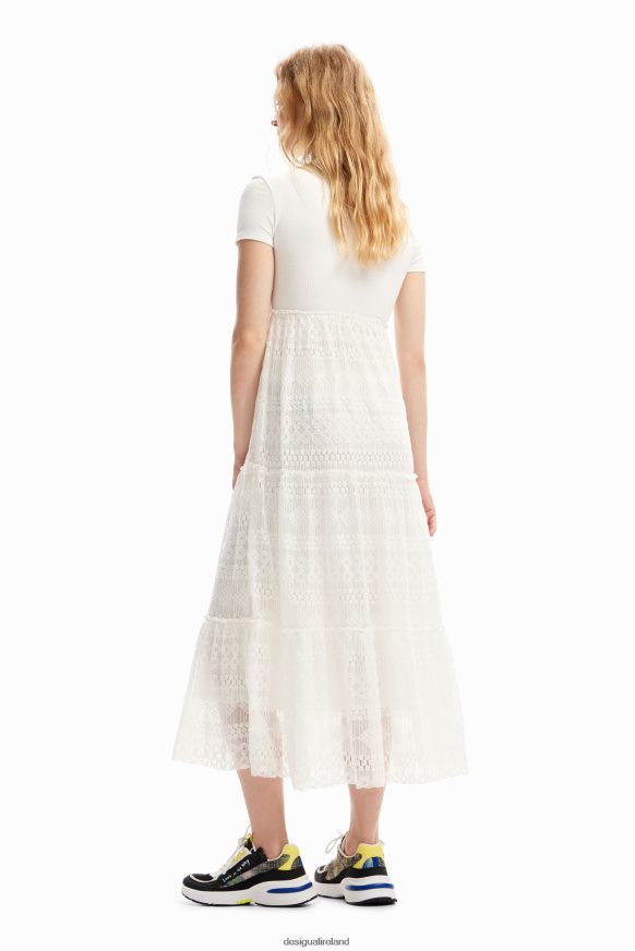 Desigual Women Combination tulle midi dress Clothing PFVZ0B244