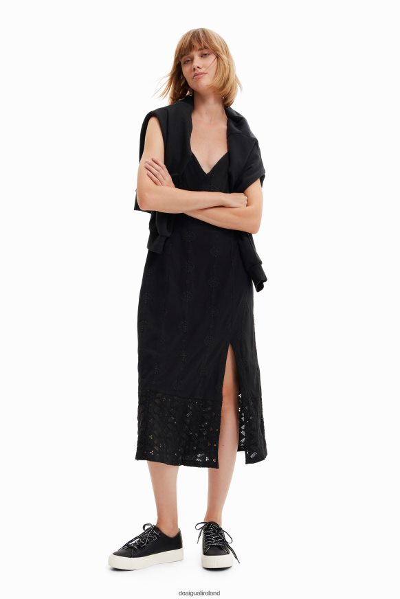 Desigual Women Embroidered midi dress Clothing PFVZ0B699