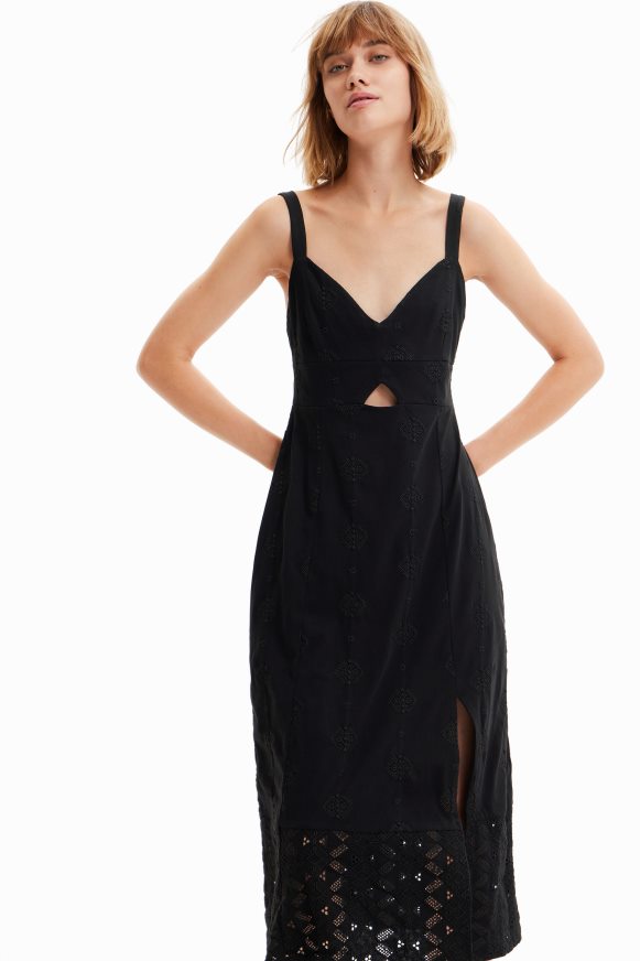 Desigual Women Embroidered midi dress Clothing PFVZ0B699