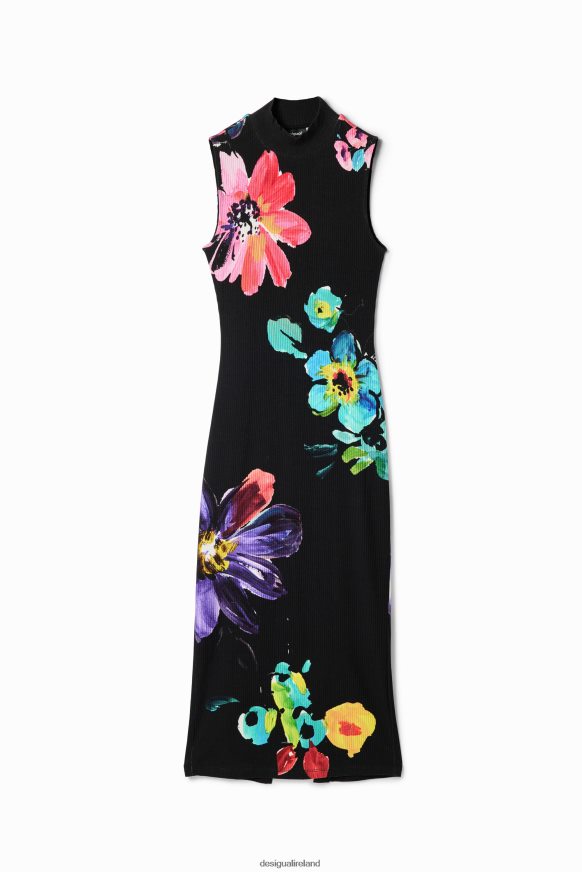 Desigual Women Floral ribbed midi dress Clothing PFVZ0B958