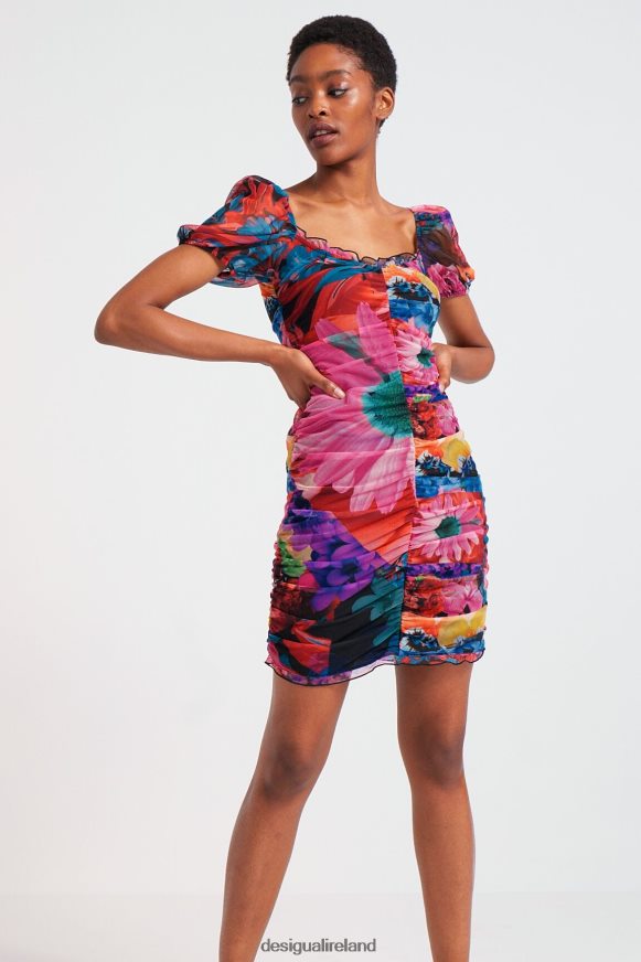 Desigual Women Floral ruched dress Clothing PFVZ0B1063
