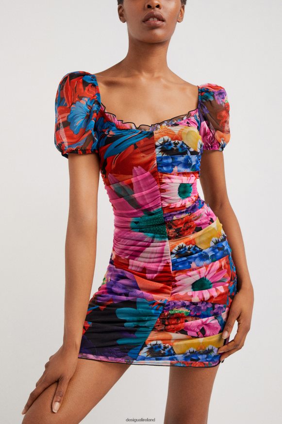 Desigual Women Floral ruched dress Clothing PFVZ0B1063