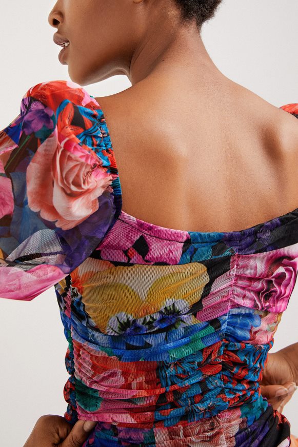 Desigual Women Floral ruched dress Clothing PFVZ0B1063